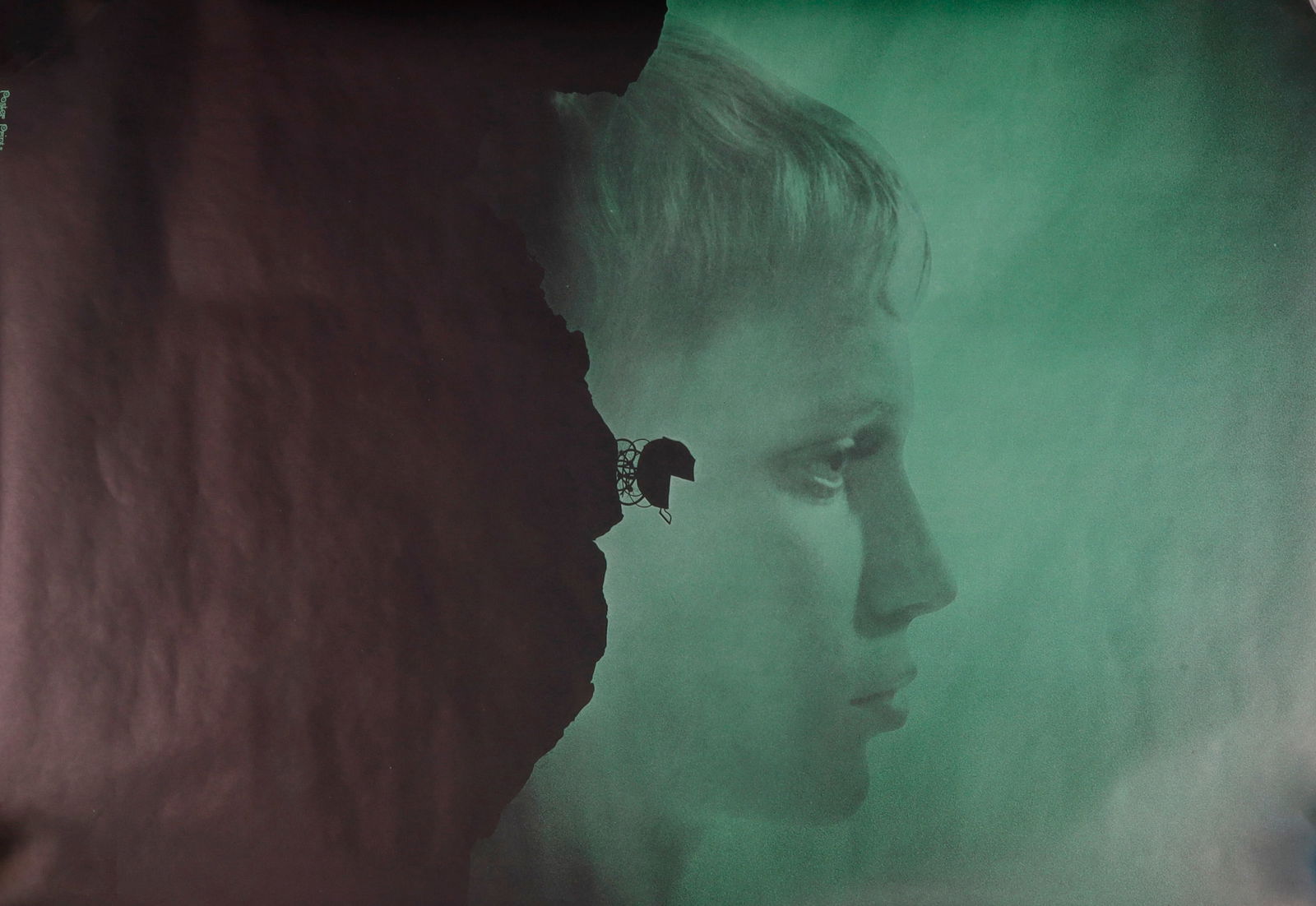 ROSEMARYS BABY VINTAGE HEADSHOP POSTER 1968: A poster for the 1968 film Rosemary Baby, vintage to 1968. The maker of this poster is Poster Prints in Conshohocken, PA. 24.75 X 37 inches. Very good, original condition. This lot has a reserve.