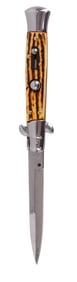 AKC ITALY STAG GRIP SWITCHBLADE 8 INCH NEW KNIFE