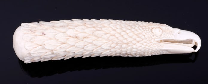 ANTIQUE BONE EAGLE HEAD KNIFE GRIP