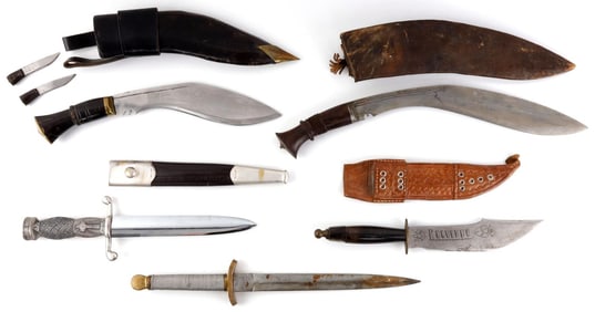KNIFE LOT OF 5 GURKHA FIGHTING OCOTLAN