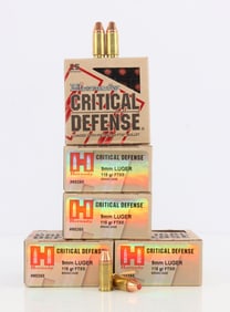 100 ROUNDS HORNADY CRITICAL DEFENSE 9MM AMMO