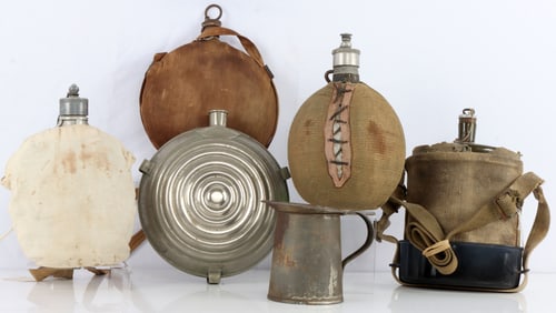 6 CANTEEN LOT PORTUGAL MILITIA ITALY U.S. KREAMER