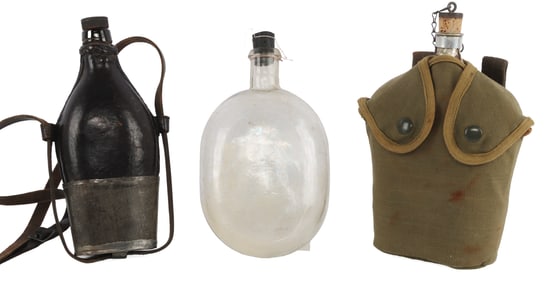 RUSSIA GLASS PRUSSIA M1867 FRENCH M 51 CANTEEN LOT