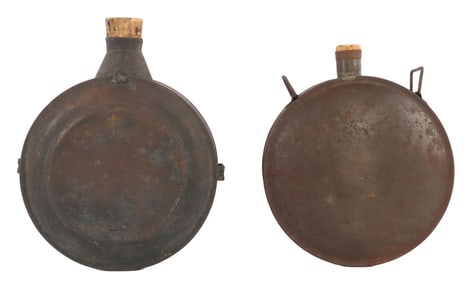 2 CIVIL WAR CONFEDERATE STATES CANTEEN LOT