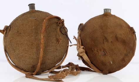 2 CONFEDERATE CIVIL WAR CANTEEN LOT