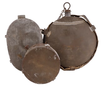 3 CANTEENS SMOOTH SIDE CIVIL WAR MILITIA & POWDER