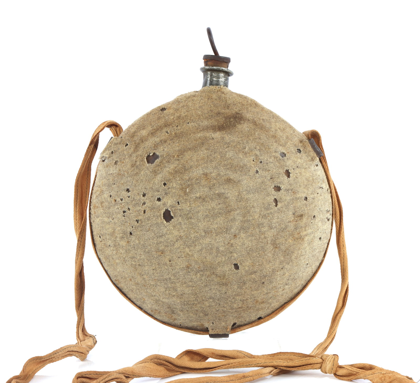 CIVIL WAR PORTER & BOOTH CANTEEN: Spout stamped Porter and Booth, with stopper and strap.