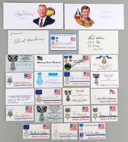 ASSORTED US MILITARIA AUTOGRAPHS NASA WWII MOH
