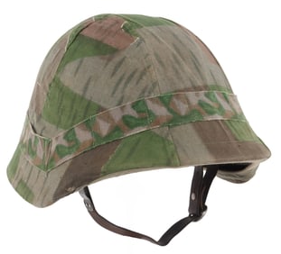 SWISS M18/40 COMBAT HELMET WITH CAMOUFLAGE COVER