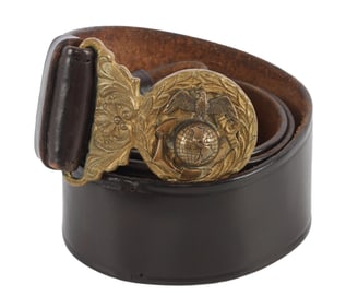 WWI USMC MARINE OFFICER BELT & BUCKLE
