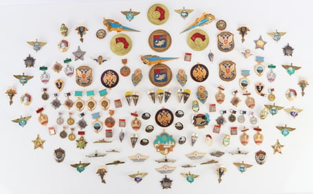 130 BADGES FROM THE SOVIET UNION & MODERN RUSSIA