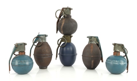 US M69 & M12 PRACTICE GRENADES LOT OF 6
