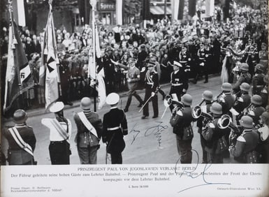 WWII ADOLF HITLER & PRINCE PAUL AUTOGRAPHED PHOTO