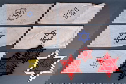 WWII GERMAN THIRD REICH JEWISH ARMBAND LOT OF 8
