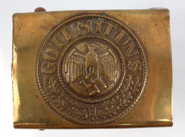 WWII GERMAN THIRD REICH ARMY BRASS BELT BUCKLE