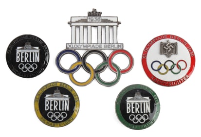 WWII GERMAN BERLIN 1936 OLYMPIA FILM BADGES LOT 5