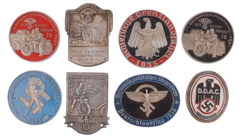 WWII GERMAN THIRD REICH BADGES & PLAQUES LOT OF 8