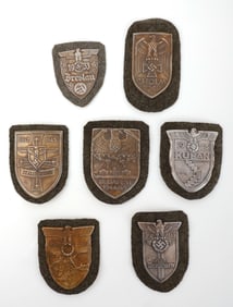 WWII GERMAN THIRD REICH CAMPAIGN SHIELDS LOT OF 7