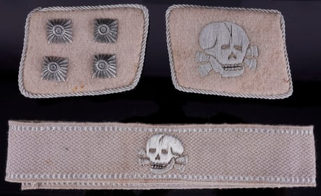 WWII GERMAN SS RESERVE COLLAR TABS AND CUFF TITLE
