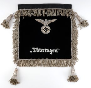 WWII GERMAN 3RD SS STANDARTE TRUMPET BANNER