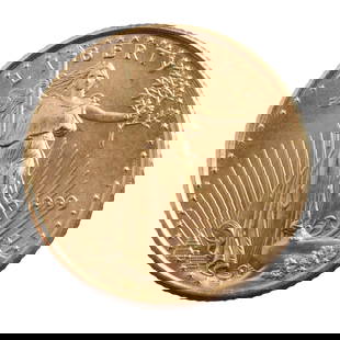 1999 GOLD 1/10 OZT OUNCE AMERICAN EAGLE BU COIN: Brilliant uncirculated. This lot reserved at melt.