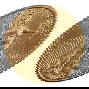 2011 GOLD 1/10 OZT OUNCE AMERICAN EAGLE BU COIN: Brilliant uncirculated. This lot reserved at melt.