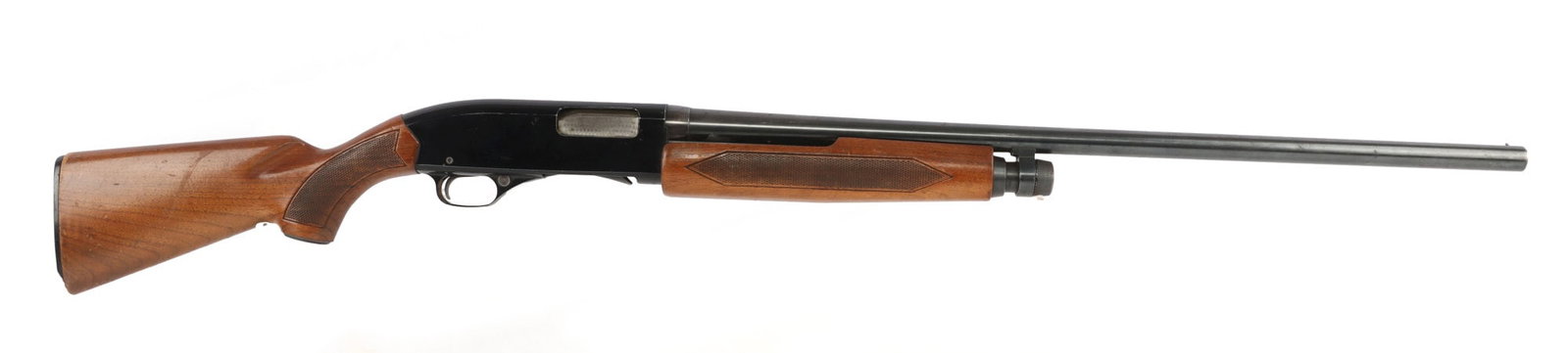 WINCHESTER MODEL 1200 12 GAUGE PUMP ACTION SHOTGUN: Winchester 1200 pump-action shotgun, 12 gauge, 2-3/4 inch chamber, mod choke. Barrel length 28 inches. Good condition. Mechanically fine, functions without issue. Bore is bright and clear. FFL require