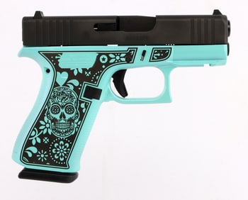 GLOCK 43X SUGAR SKULL GLITTER CERAKOTE 9MM PISTOL