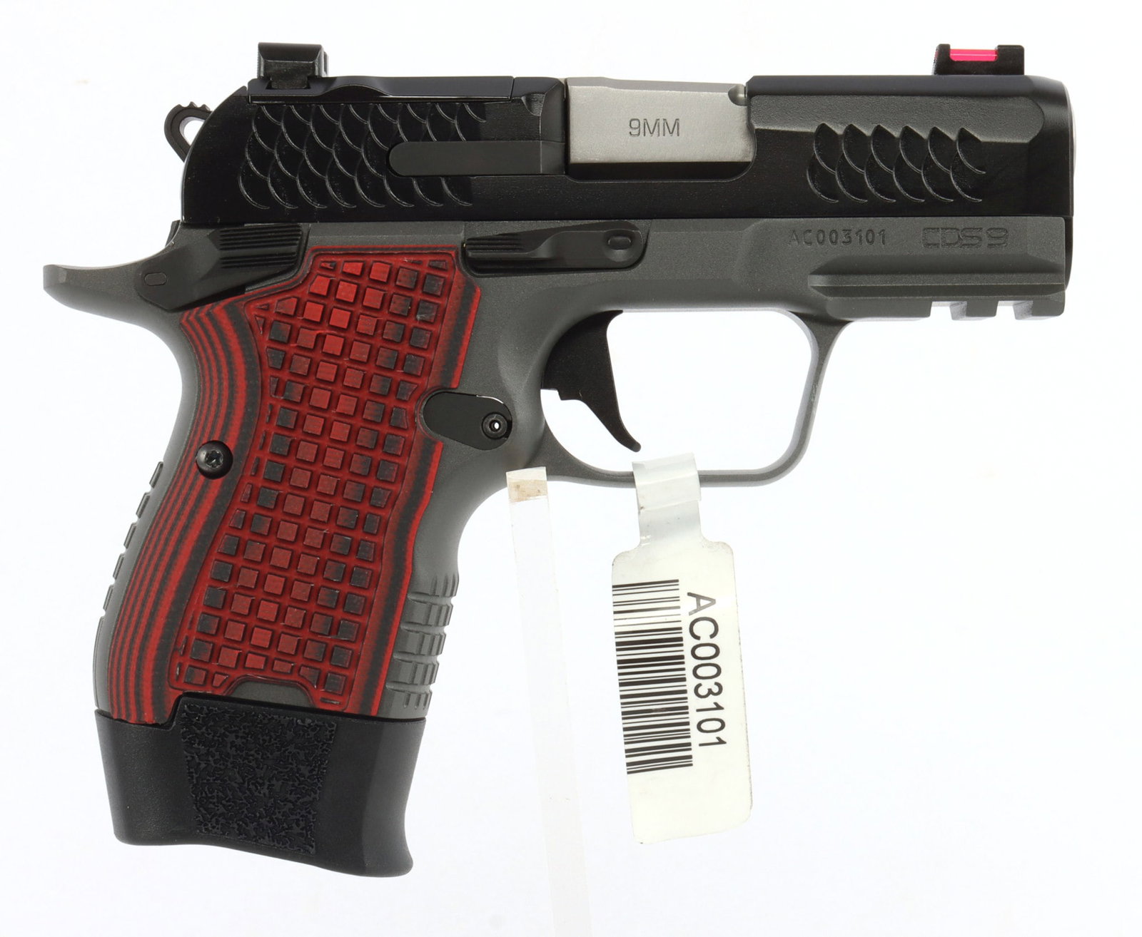 KIMBER CDS9 9MM OPTIC READY CARRY PISTOL NIB: New in box Kimber CDS9 optic ready semi-automatic pistol. Barrel length 3.18 inches. RMSc direct mount optic cut. TAG FiberLok front sight. Red VZ Frag pattern G10 grips. Includes two (2) magazines (1