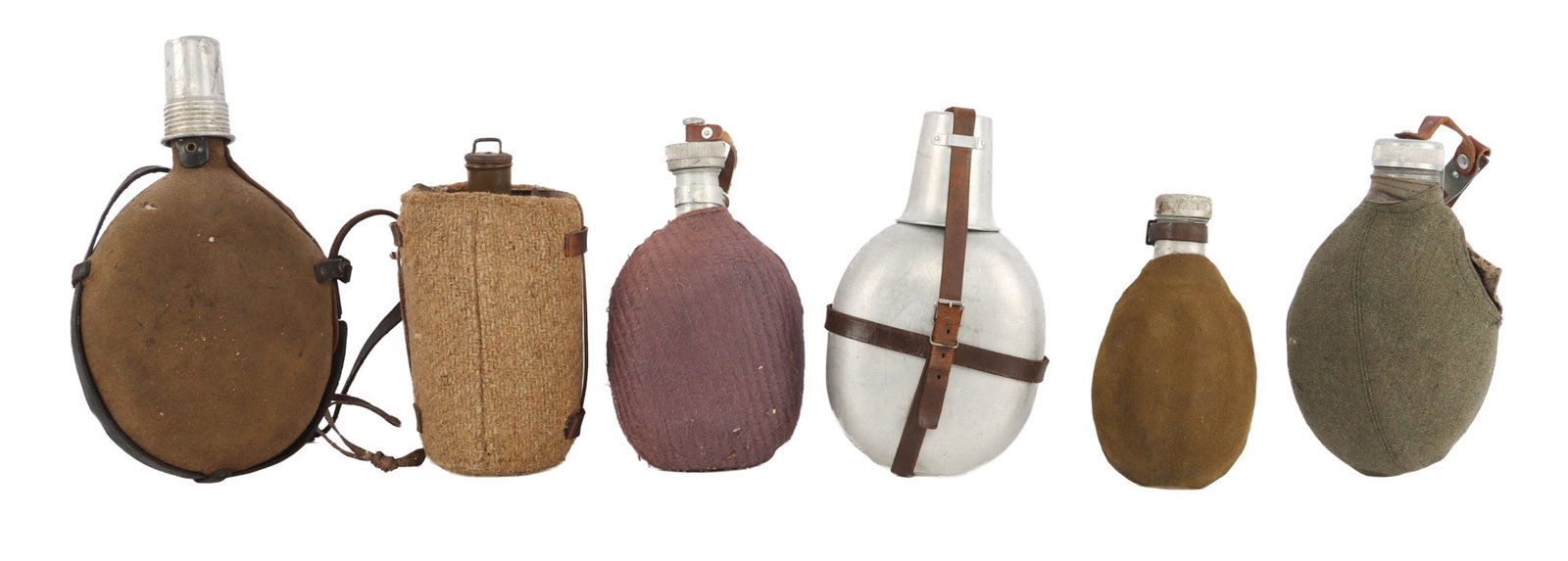 6 MILITARY CANTEEN LOT CZECH GERMANY SERBIA SWEDE: Nice condition all, all but 1 have spout caps, most have straps, The German is a medical canteen.