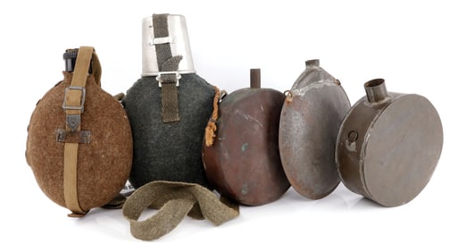 LOT OF 5 MILITARY CANTEEN CIVIL WAR ITALY JAPAN