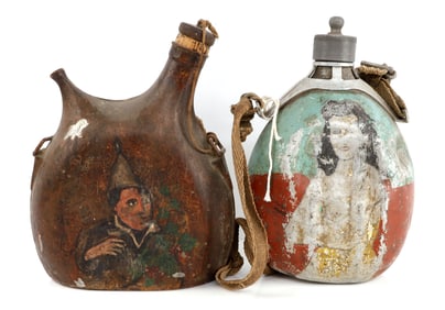 WWII 97TH DIV PAINTED CANTEEN & GRENADIER