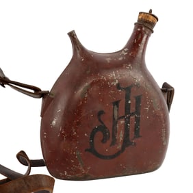 WWI FRENCH MONOGRAM PAINTED MODEL 1877 CANTEEN