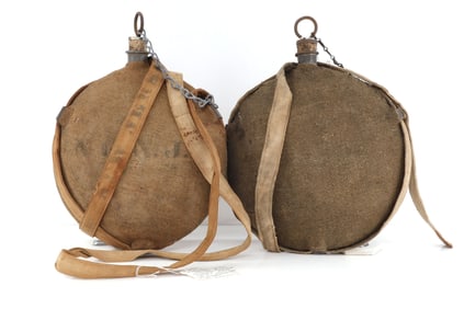 2 CIVIL WAR CANTEEN NEW JERSEY MILITIA SPENCER