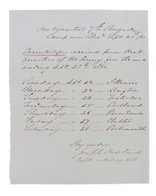 CIVIL WAR JOSEPH HOWLAND BATTLE OF BULL RUN ALS