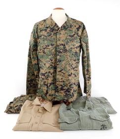 2 USMC MARINE FATIGUE UNIFORM LOT WOODLAND & 1953