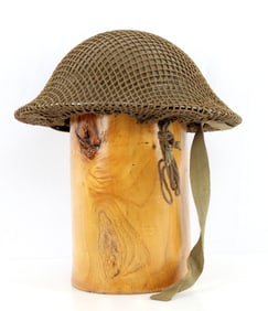 WWII CANADIAN MK I BRODIE COMBAT HELMET WITH NET