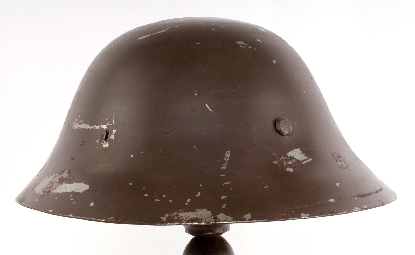 WWII IMPERIAL JAPANESE CIVIL DEFENSE HELMET: Japanese civilian steel helmet with cotton liner. Interior of helmet marked in white paint. Very good condition.