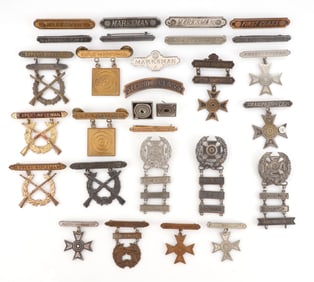 29 WWI WWII VIETNAM MARKSMAN SHARPSHOOTER BADGES