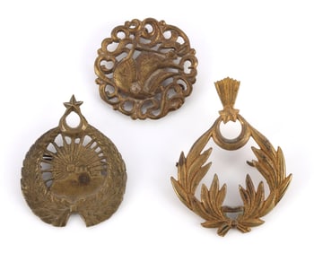 3 CAP BADGE LOT 2 TURKEY 1 JAPAN