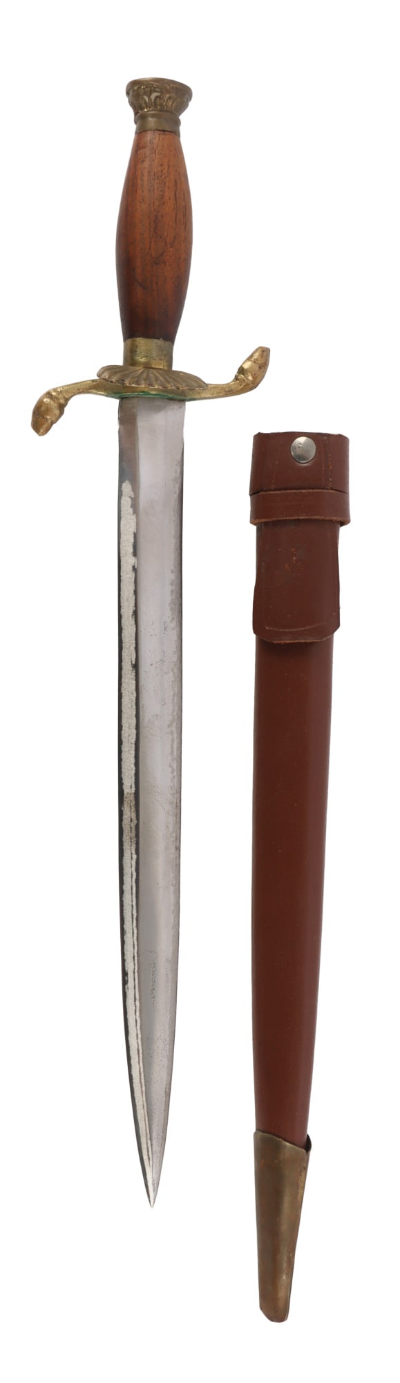 IMPERIAL GERMAN HUNTING DAGGER: An unmarked, modern replica of a forestry or hunting dagger from Imperial Germany. 10.5 inch blade. Very good, original condition.