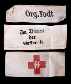 WWII GERMAN THIRD REICH ARMBANDS LOT OF 3