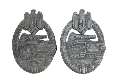 2 WWII GERMAN PANZER ASSAULT BADGE