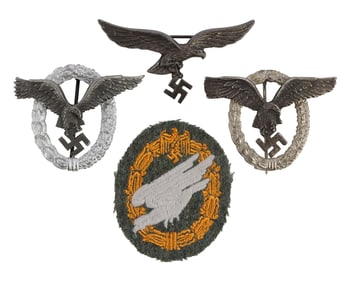 WWII GERMAN LUFTWAFFE BADGES AND PATCH LOT