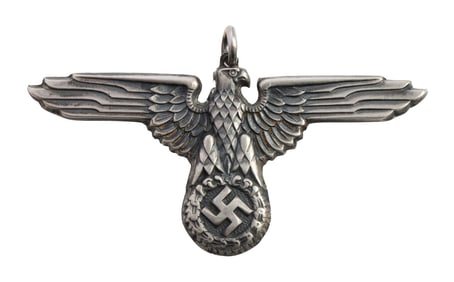 WWII GERMAN SS VISOR EAGLE 925 SILVER PENDANT