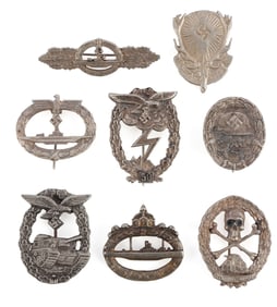 WWII GERMAN THIRD REICH BADGES LOT OF 8