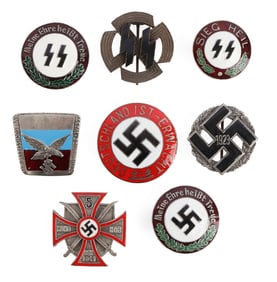 WWII GERMAN THIRD REICH BADGES LOT OF 8