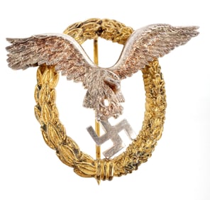 WWII GERMAN THIRD REICH LUFTWAFFE PILOT BADGE GOLD
