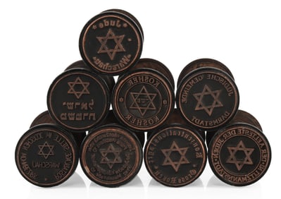 WWII GERMAN REICH HOLOCAUST HAND STAMPS LOT OF 8