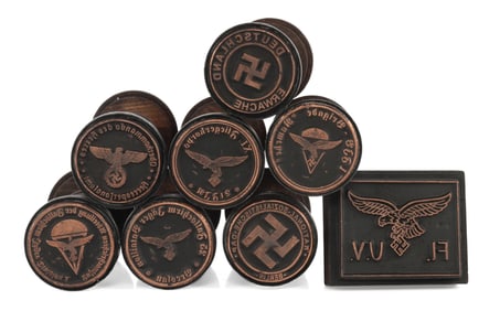 WWII GERMAN REICH MILITARY HAND STAMPS LOT OF 8